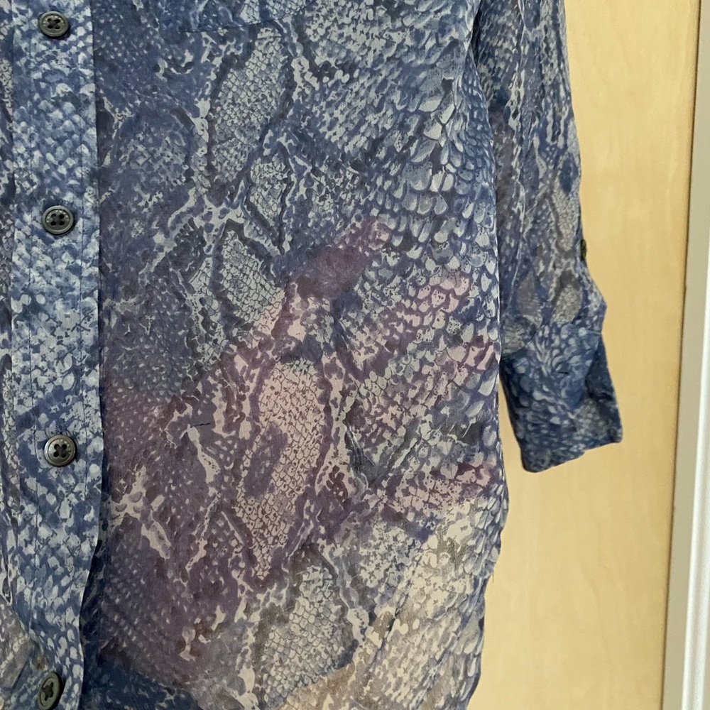 Equipment, 100% Silk, Python Button Down Top Size… - image 1